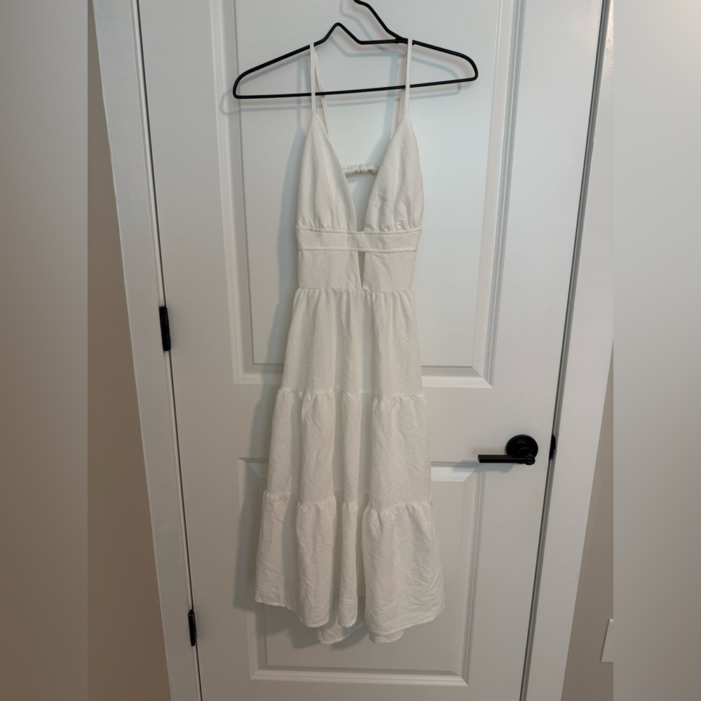 White Summer Dress With Open Back